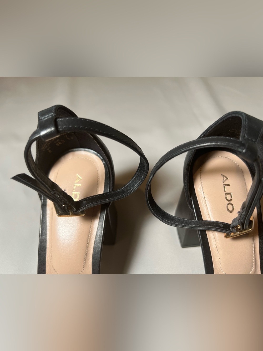 ALDO Black Block Heel Ankle Strap Sandals – Size 8 (EU 38.5) - Picture 7 of 11
